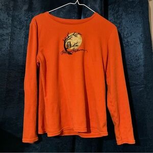 Orange Happy Halloween Long Sleeve Women's Tee